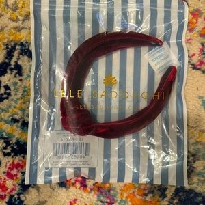 Lele Sadoughi burgandy velvet headband NWT